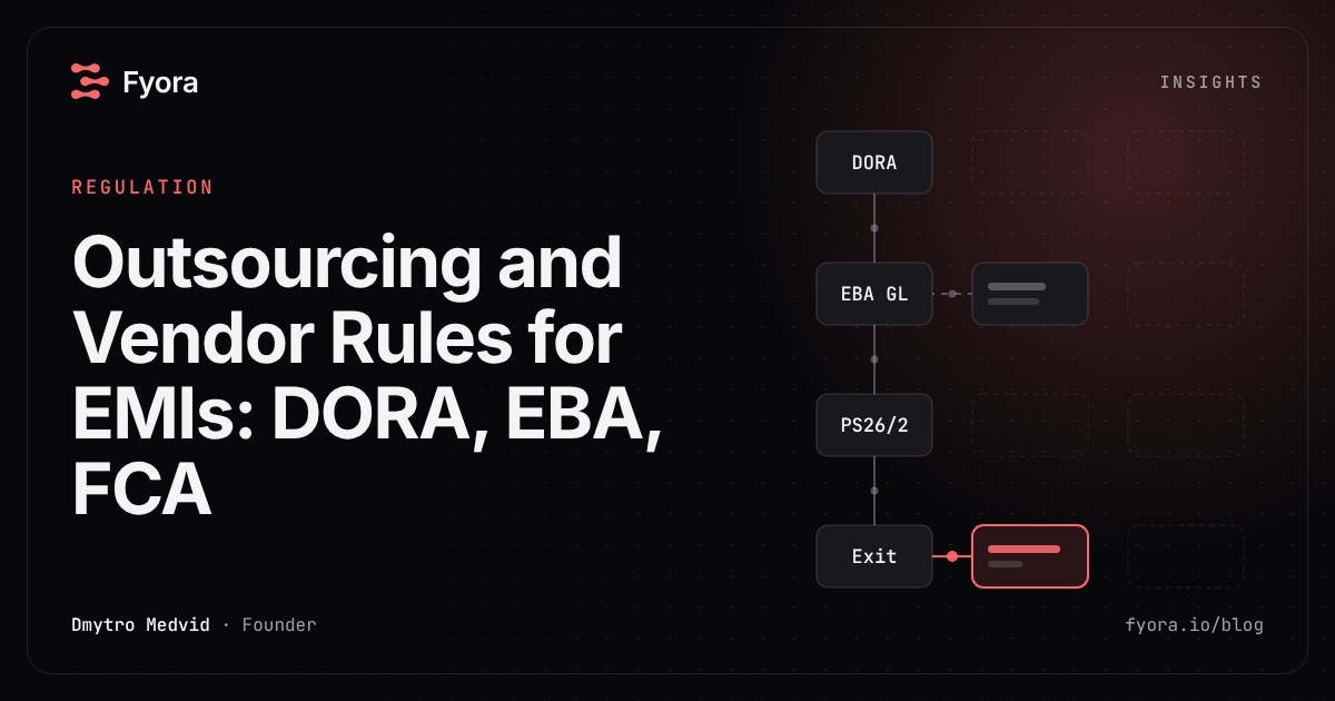 Supplier dependencies of an e-money institution mapped against DORA, EBA guidelines and FCA rules